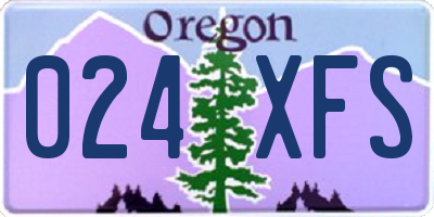 OR license plate 024XFS