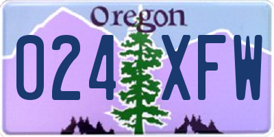 OR license plate 024XFW