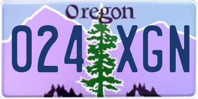 OR license plate 024XGN