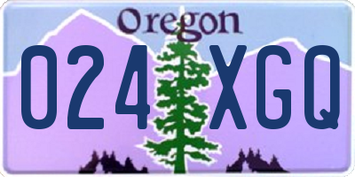 OR license plate 024XGQ