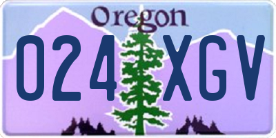 OR license plate 024XGV