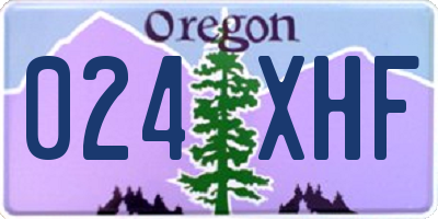 OR license plate 024XHF
