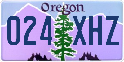 OR license plate 024XHZ