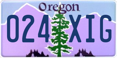 OR license plate 024XIG