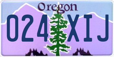 OR license plate 024XIJ