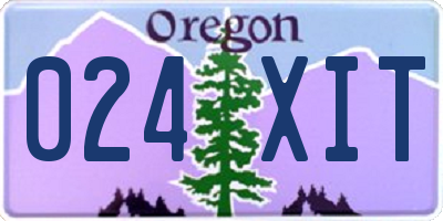 OR license plate 024XIT