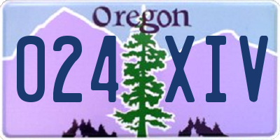 OR license plate 024XIV
