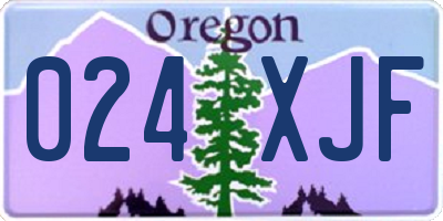 OR license plate 024XJF