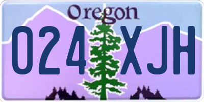 OR license plate 024XJH