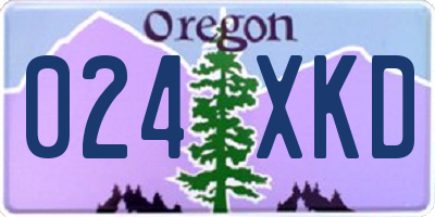 OR license plate 024XKD