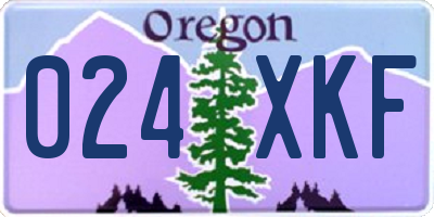 OR license plate 024XKF