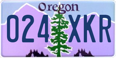 OR license plate 024XKR