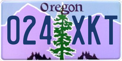 OR license plate 024XKT