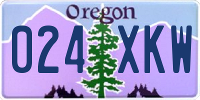 OR license plate 024XKW