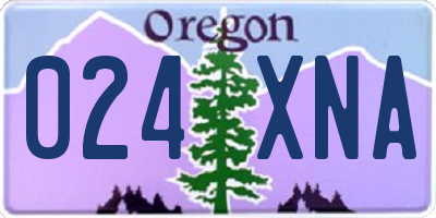 OR license plate 024XNA