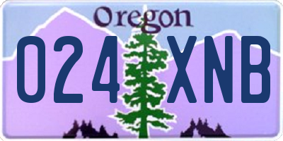 OR license plate 024XNB