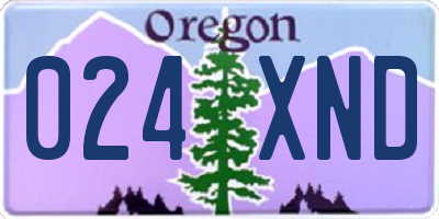 OR license plate 024XND