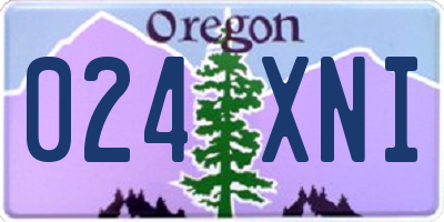 OR license plate 024XNI