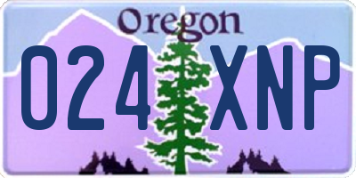 OR license plate 024XNP