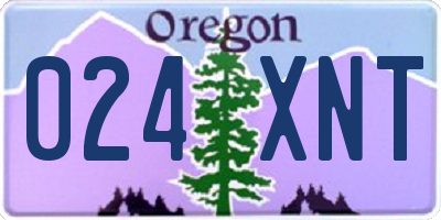 OR license plate 024XNT