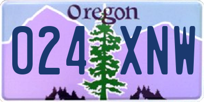 OR license plate 024XNW