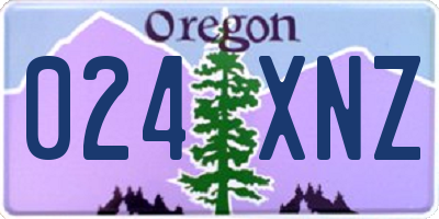 OR license plate 024XNZ