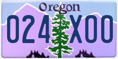 OR license plate 024XOO
