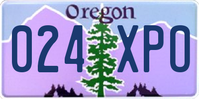 OR license plate 024XPO