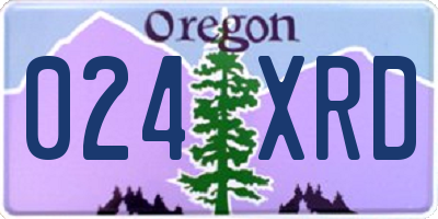 OR license plate 024XRD