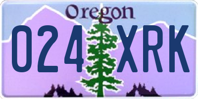 OR license plate 024XRK
