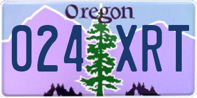 OR license plate 024XRT