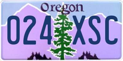 OR license plate 024XSC