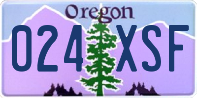 OR license plate 024XSF