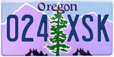 OR license plate 024XSK