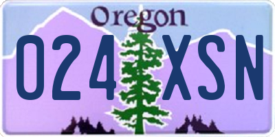 OR license plate 024XSN
