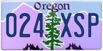 OR license plate 024XSP