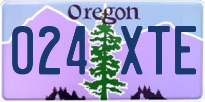 OR license plate 024XTE