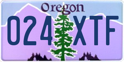 OR license plate 024XTF