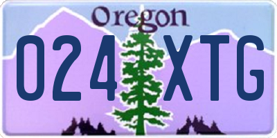 OR license plate 024XTG