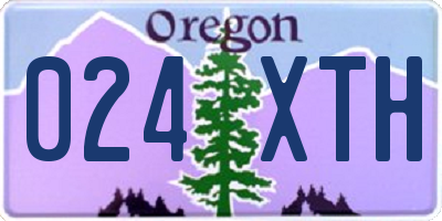 OR license plate 024XTH