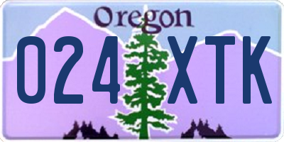 OR license plate 024XTK