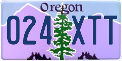 OR license plate 024XTT
