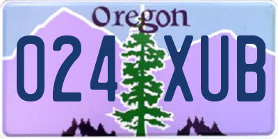 OR license plate 024XUB