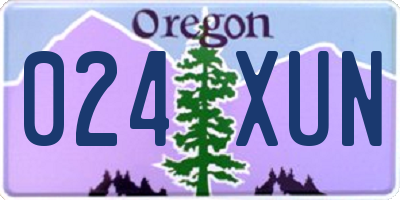 OR license plate 024XUN