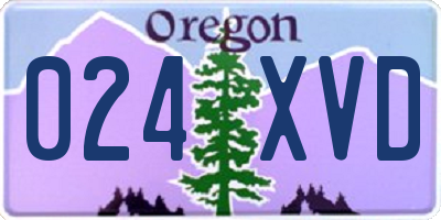 OR license plate 024XVD