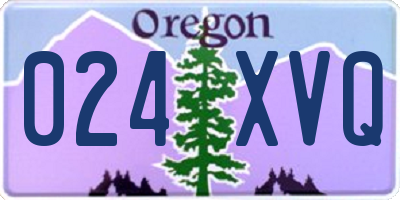 OR license plate 024XVQ