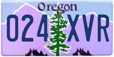 OR license plate 024XVR