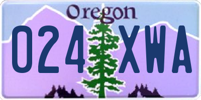 OR license plate 024XWA
