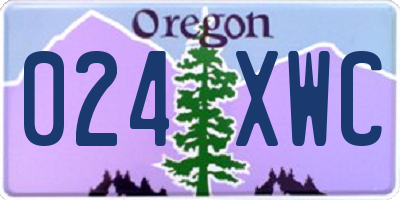 OR license plate 024XWC