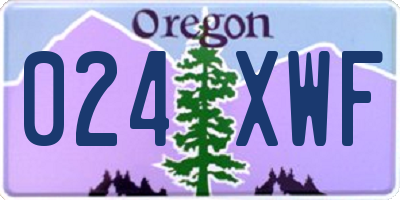 OR license plate 024XWF
